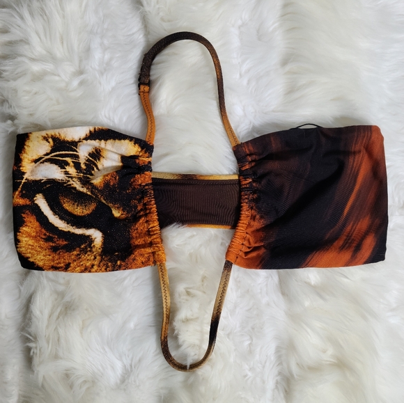 Cavalli x Skims Tiger Face Print Halter Bikini Top Small Women. NWT. - Picture 2 of 5